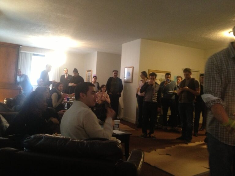 Stay at Home · cast and crew between setups